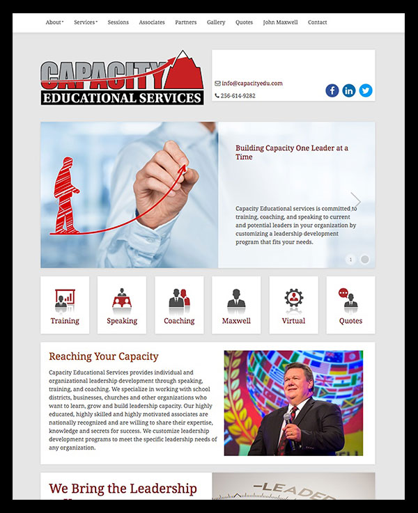 Capacity Educational Services Website Design.