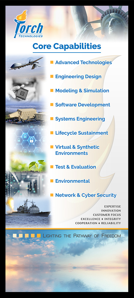 Torch Technologies Core Capabilities Banner Design.