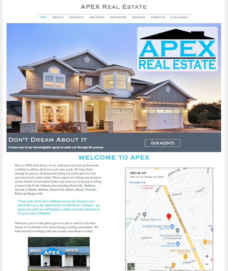 APEX Real Estate Website Design by Empty Tomb Graphics.