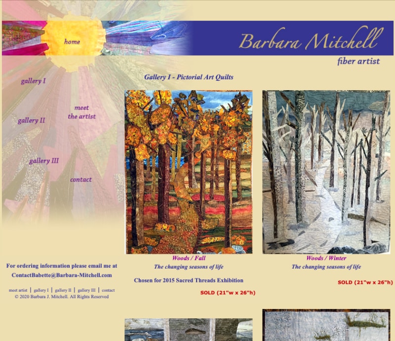 Barbara Mitchell Artist Website Design by Empty Tomb Graphics.