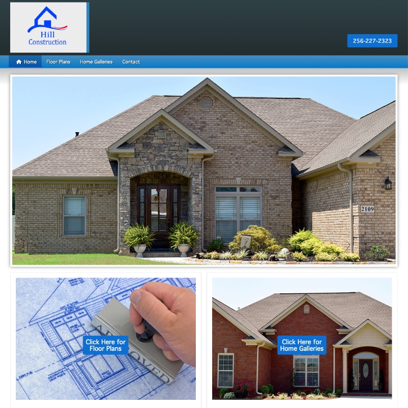 Hill Construction Website Design by Empty Tomb Graphics.