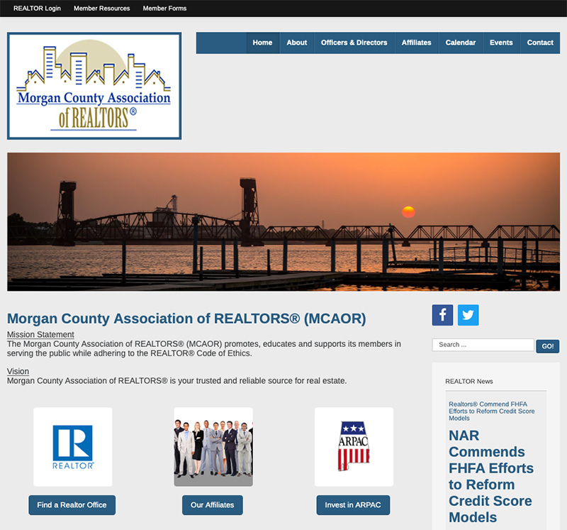 Morgan County Association of Realtors Website Design by Empty Tomb Graphics.