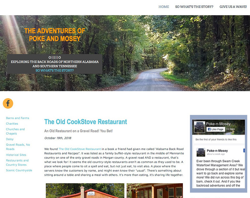 Poke n Mosey Adventure Blog Website Design by Empty Tomb Graphics.
