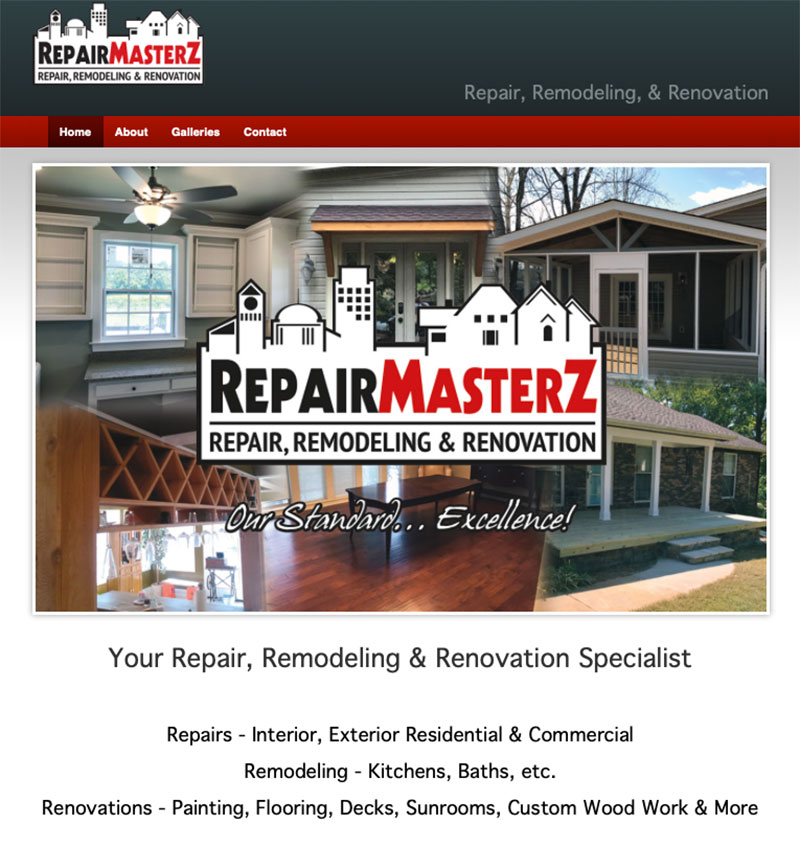 Repair Masterz -Repair, Remodel, & Renovate Website Design by Empty Tomb Graphics.