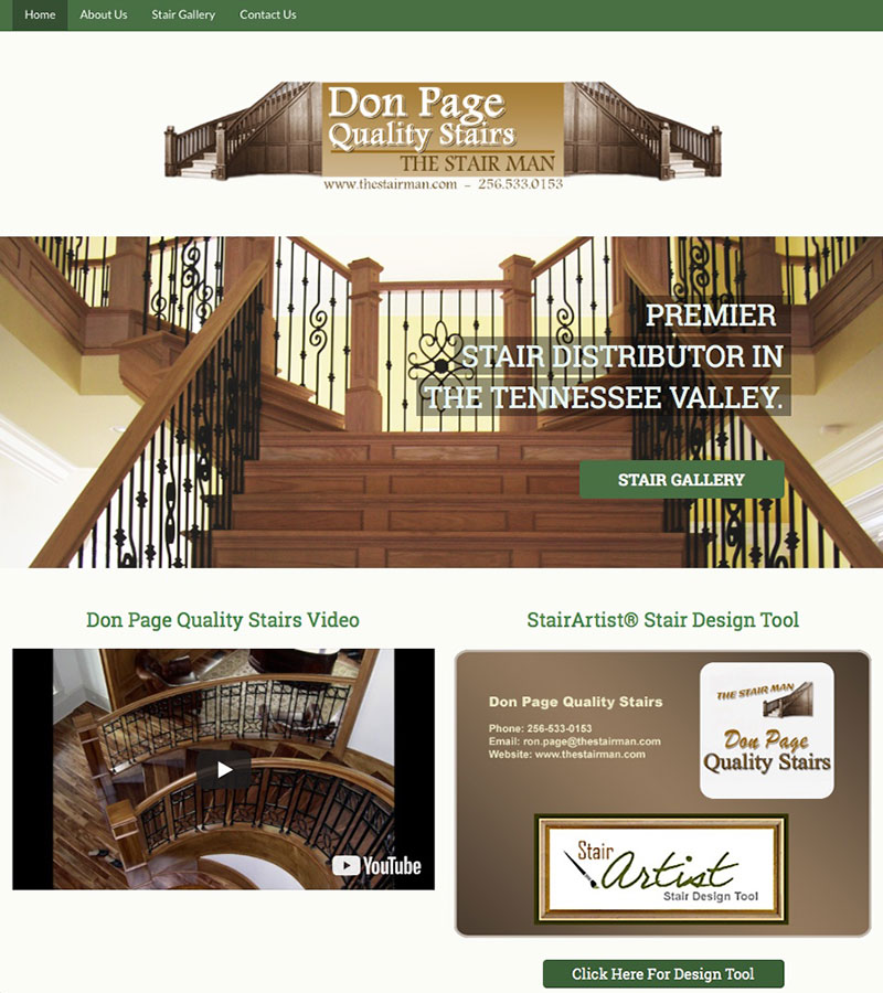 The Stair Man Website Design by Empty Tomb Graphics.