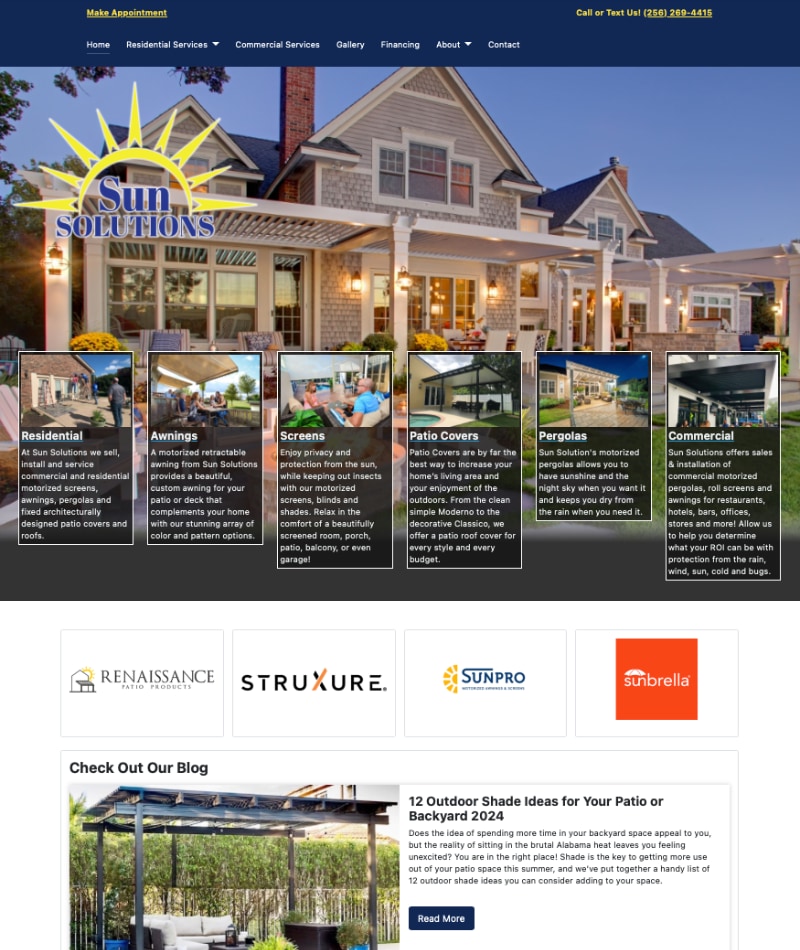 Sun Solutions Website Design by Empty Tomb Graphics.
