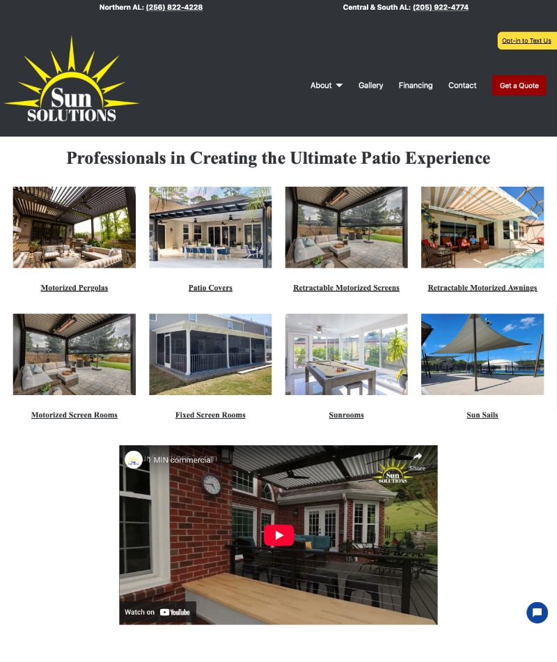 Sun Solutions Website Design by Empty Tomb Graphics.